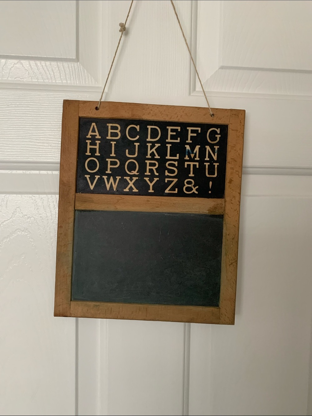 Vintage Alphabet Slate Chalkboard with Alphabet. Wall Hanging in Wood Frame